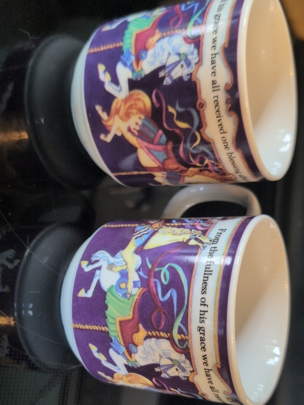 Carousel Carousel-Illustrated Purple Ceramic Coffee Mug - Unbranded